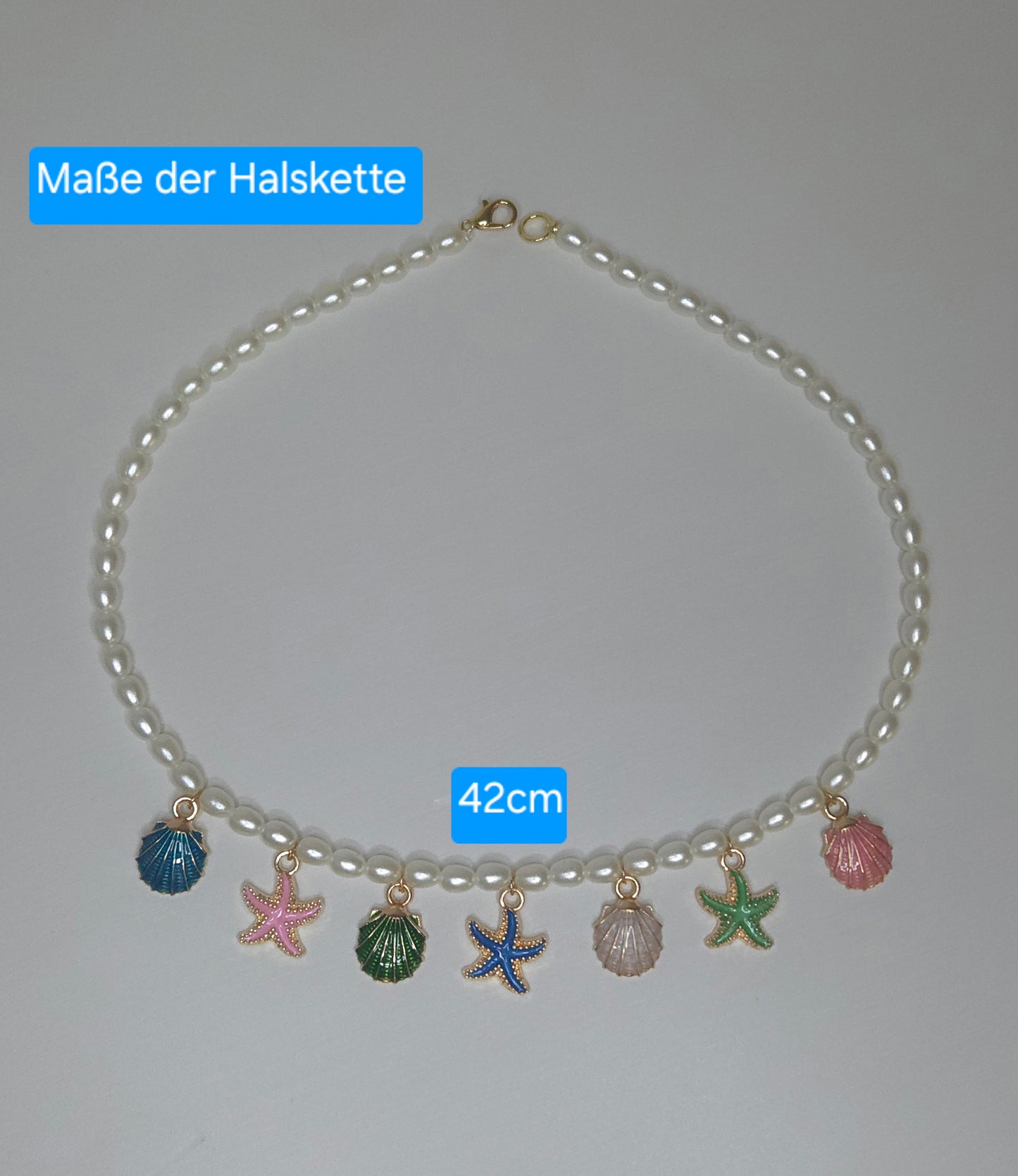 ✨️Handgefertigte Perlenkette im Meeresstil Elegante .