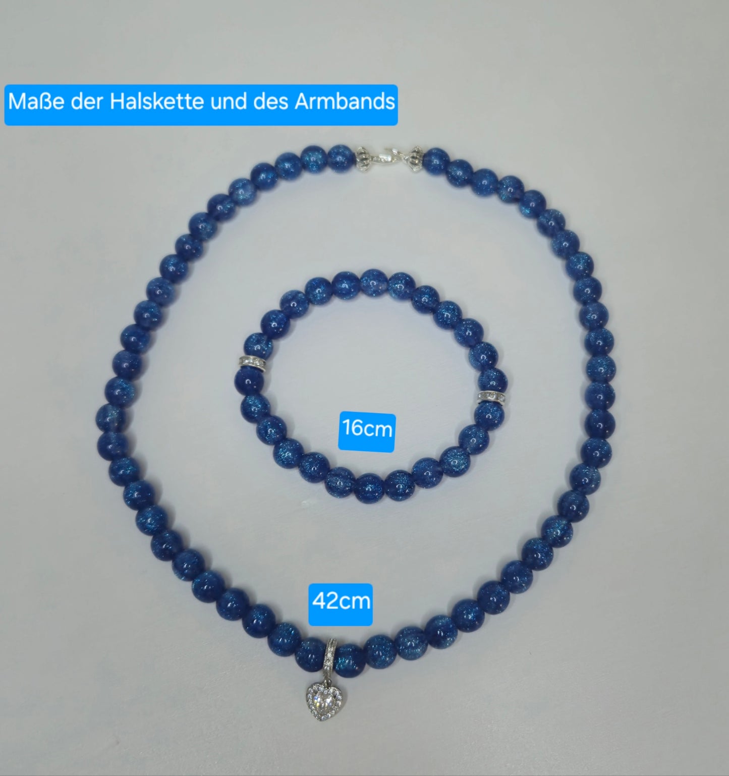✨️Handgefertigtes Schmuckset in elegantem Blau💙