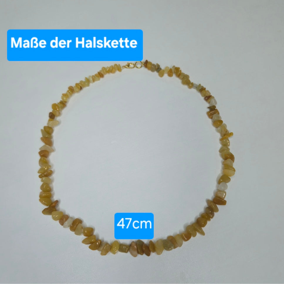 ✨️Elegante,handgefertigte Halskette Besondere Halskette  aus Steinen in warmen goldenen und honigfarbenen Tönen.