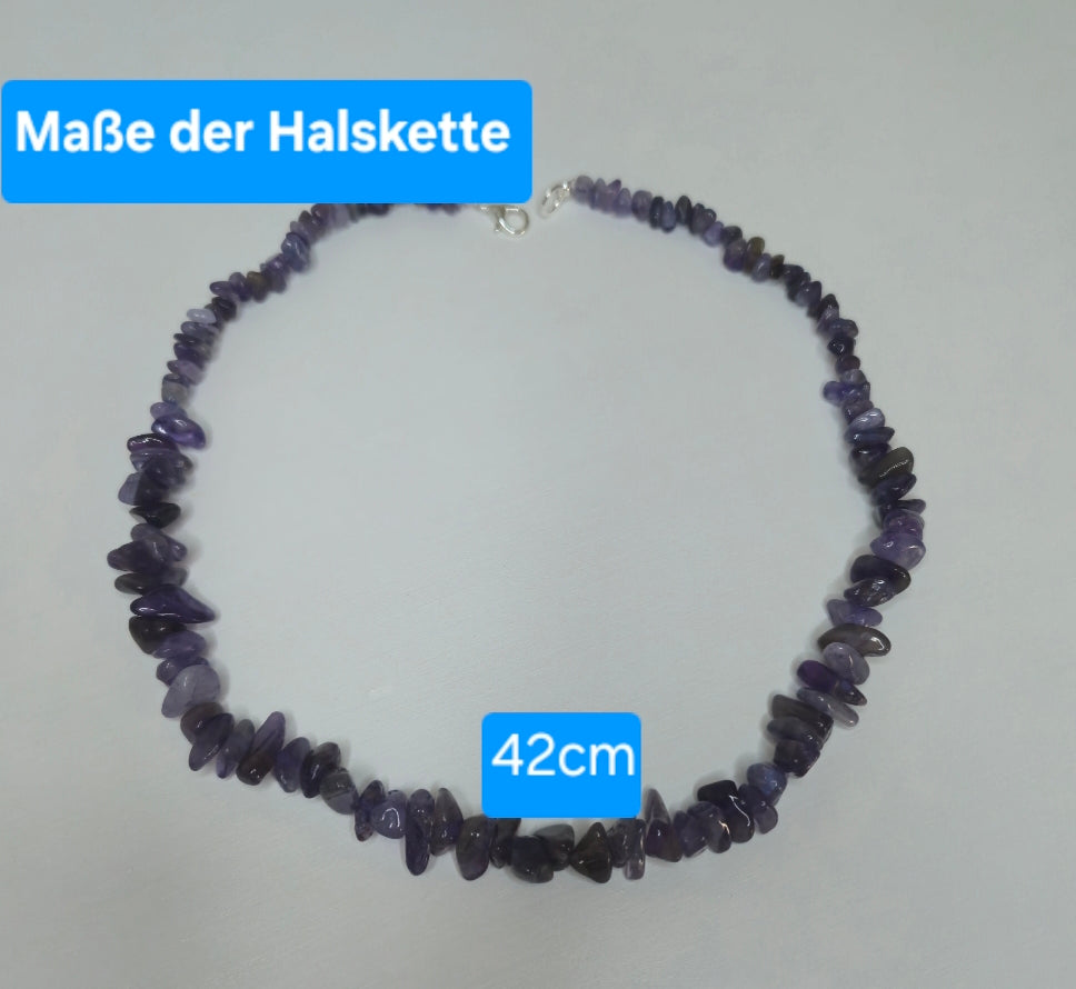 ✨️Elegante Halskette mit violetten Steinperlen Verleihen.